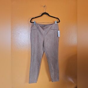 Zac & Rachel Faux Suede Ponte Pull On Pant New